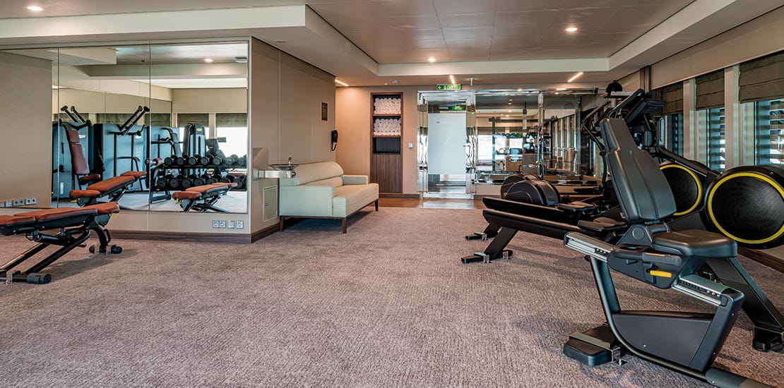 Our high-tech gym is located on the Sun deck